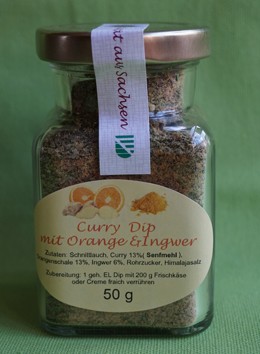 Curry -Dip mit Orange und Ingwer (Trockenprodukt)